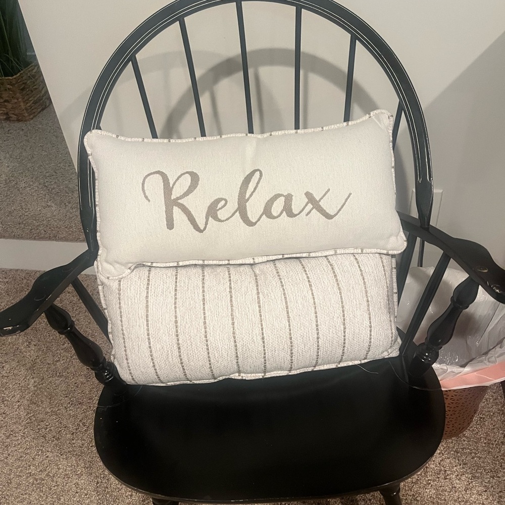Two RELAX sofa or bed lumbar pillows.